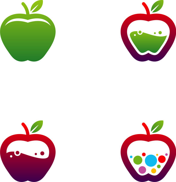 集概念设计苹果标志彩色苹果图片下载