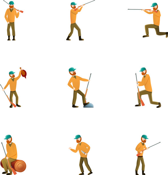 猎人角色图标设置卡通风格图片下载