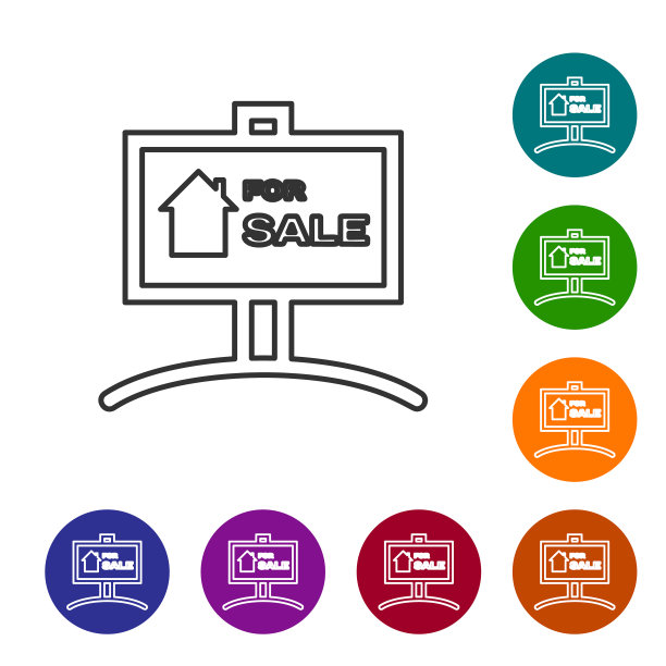 灰色线挂标志文字出售图标图片下载