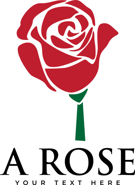 红玫瑰图形设计模板分离图片下载