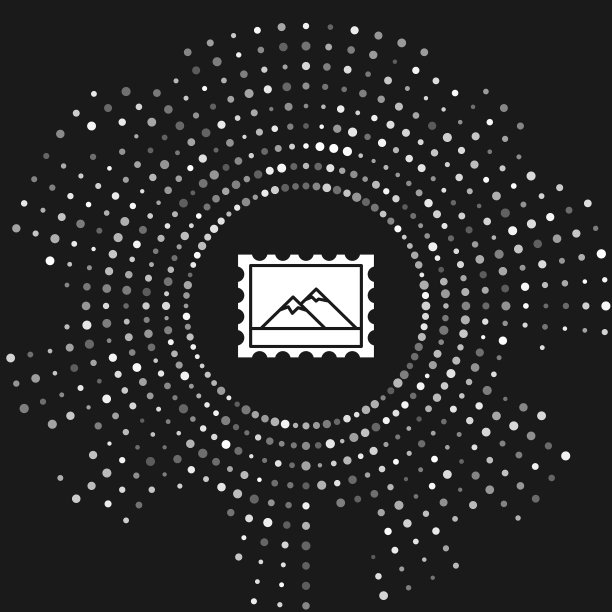 白色邮票和山的图标孤立在图片下载