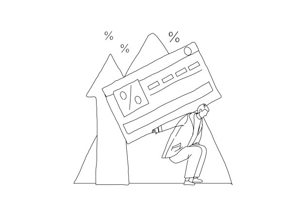 男人拿着银行卡背上，百分比增加直线矢量图片下载