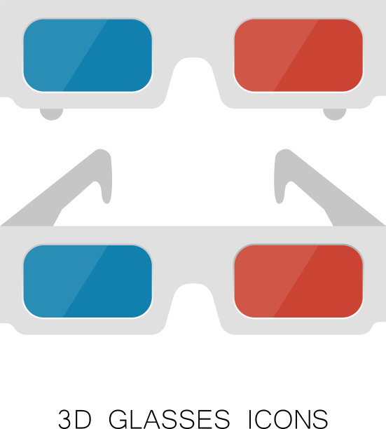 3d眼镜图标孤立在白色图片下载