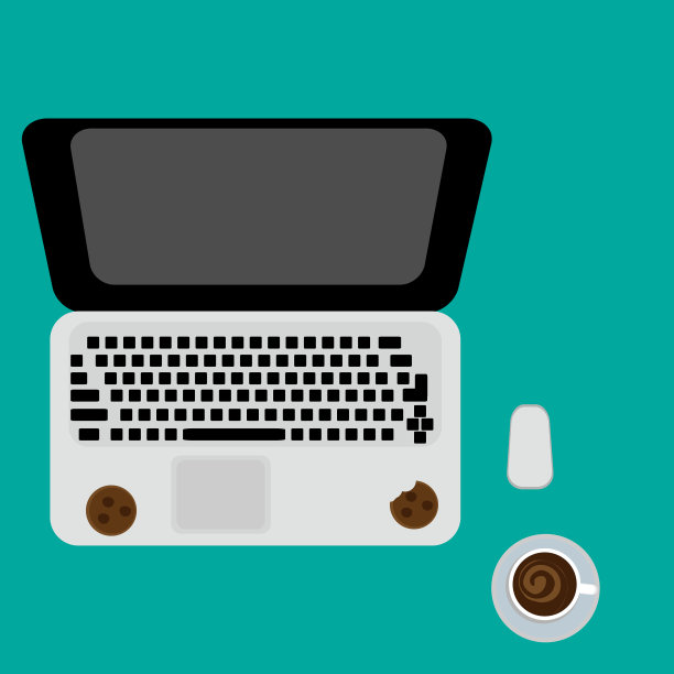 彩色背景上的笔记本和咖啡图片下载