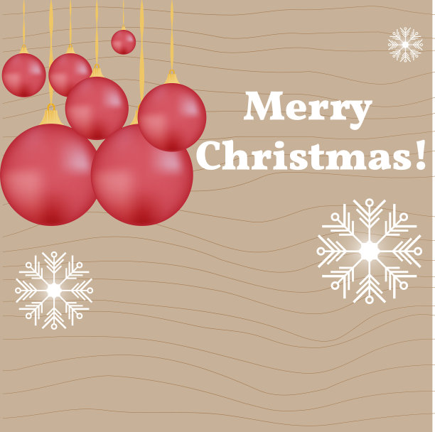 圣诞节背景球上有雪花图片下载