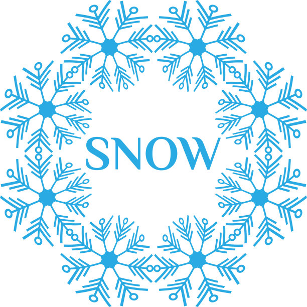 花环蓝色冬季雪花图片下载