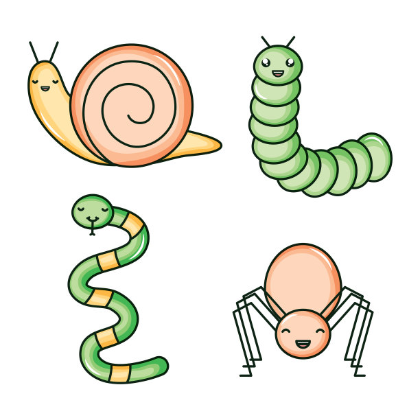 可爱的动物花园可爱的角色图片下载