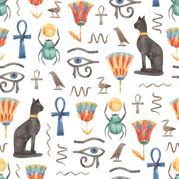 古埃及无缝图案图片下载