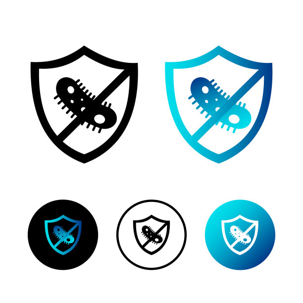 抽象抗菌图标插图图片下载