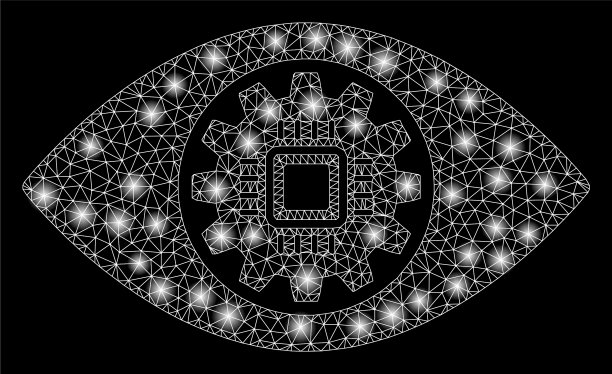 光滑的网格线框机器人眼镜图片下载