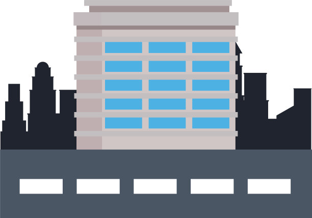 城市街道上的办公楼图片下载