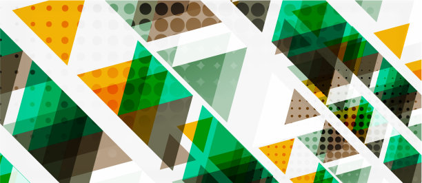 横幅上镶嵌着几何三角形的五彩图案图片下载
