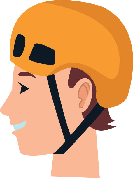 年轻人戴着卡通头盔图片下载