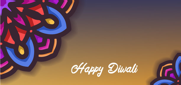 印度教排灯节背景横幅设计图片下载