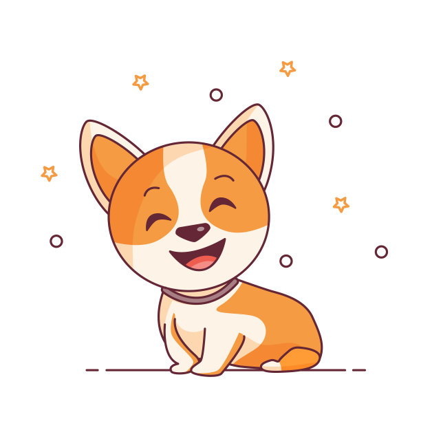 狗图标标志狗线图标象征illus图片下载