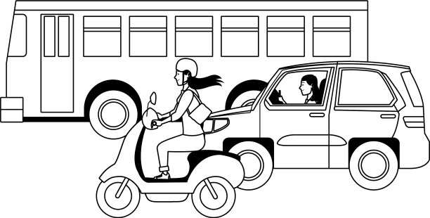 车辆和摩托车，还有司机图片下载