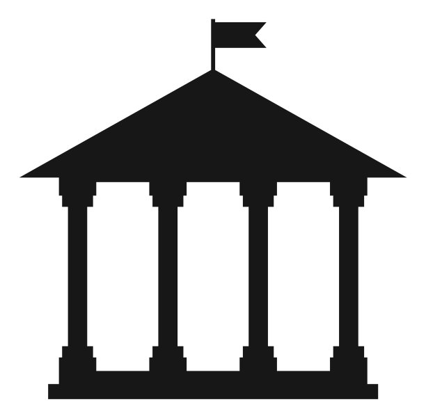 大学黑色图标。古列建筑物建造。教育的象征图片下载