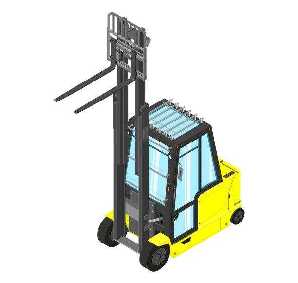 黄色等距叉车图片下载