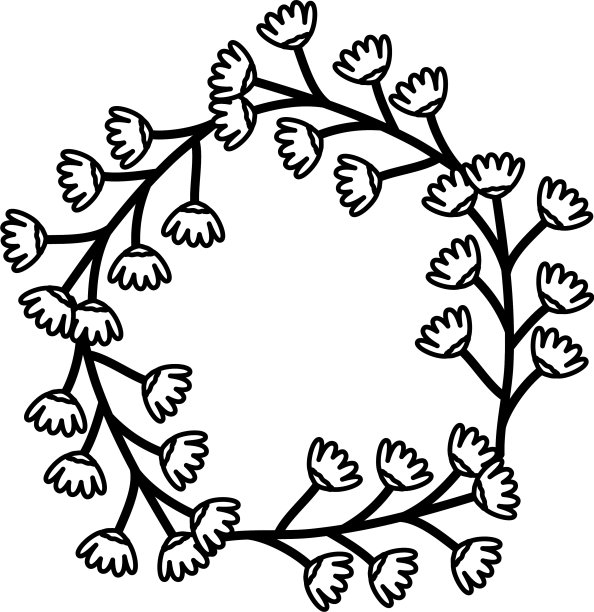 玫瑰花圃圆形框架图片下载