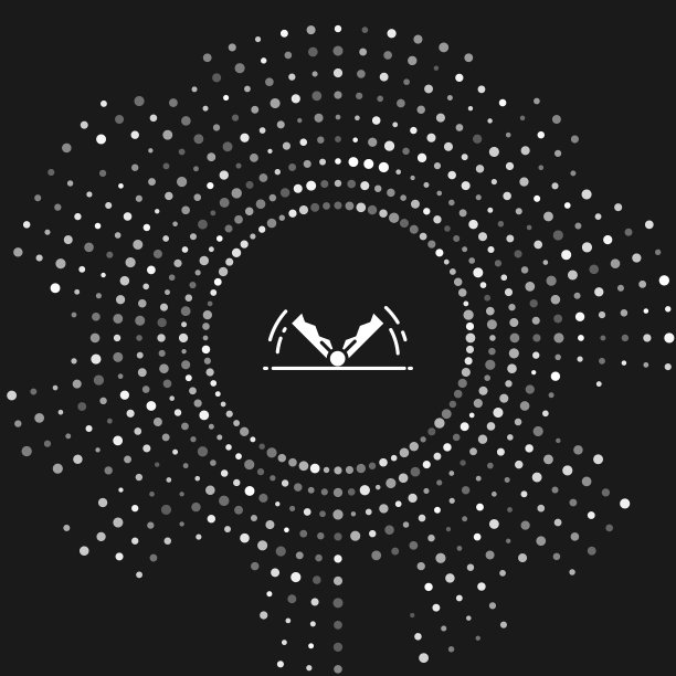 白色陷阱狩猎图标孤立在灰色上图片下载