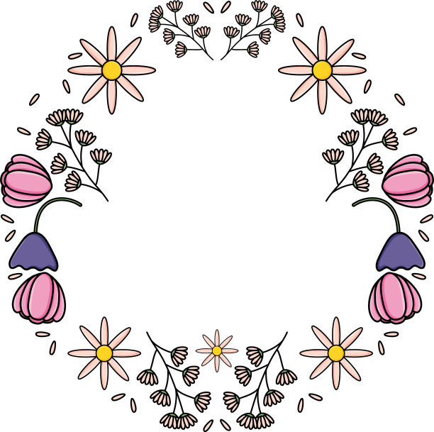 玫瑰花花园装饰框图片下载