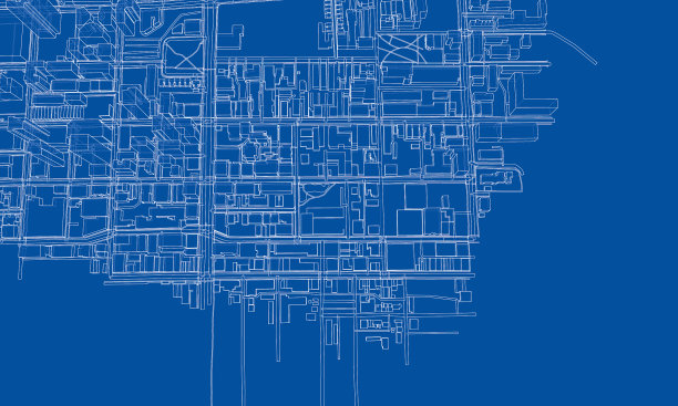 勾勒城市概念线框风格图片下载