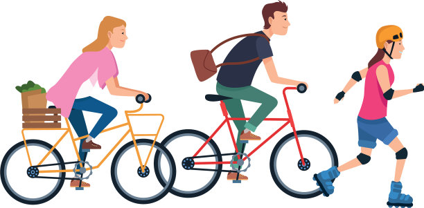 穿着自行车和溜冰鞋的人图片下载