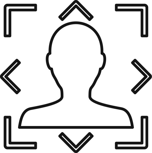 现代人脸识别图标轮廓样式图片下载