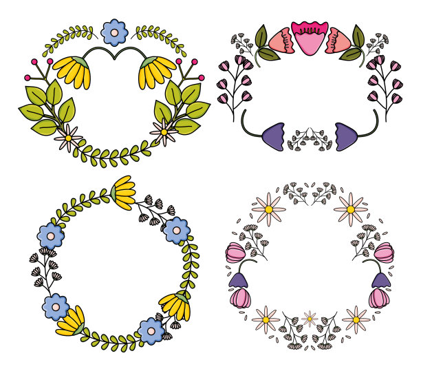 设置花卉花园植物装饰框架图片下载