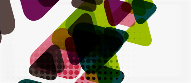 横幅上镶嵌着几何三角形的五彩图案图片下载