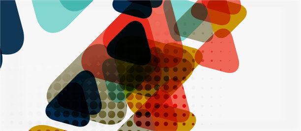 横幅上镶嵌着几何三角形的五彩图案图片下载