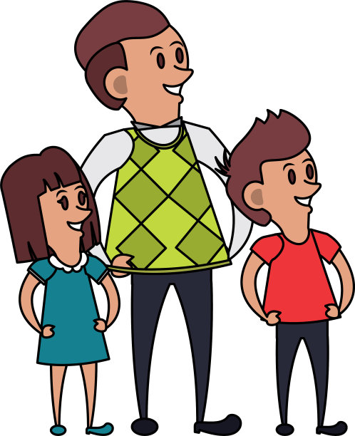 父亲节家庭庆祝卡通图片下载