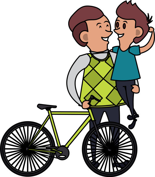 父亲节家庭庆祝卡通图片下载