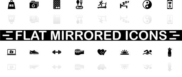 健康的生活——扁平的图标图片下载