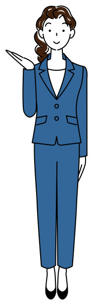 穿着西装的漂亮女士微笑着指指点点，互相介绍。全身站立插图矢量图片下载