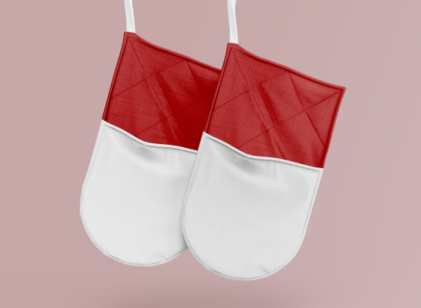 红色烤箱手套挂图片下载