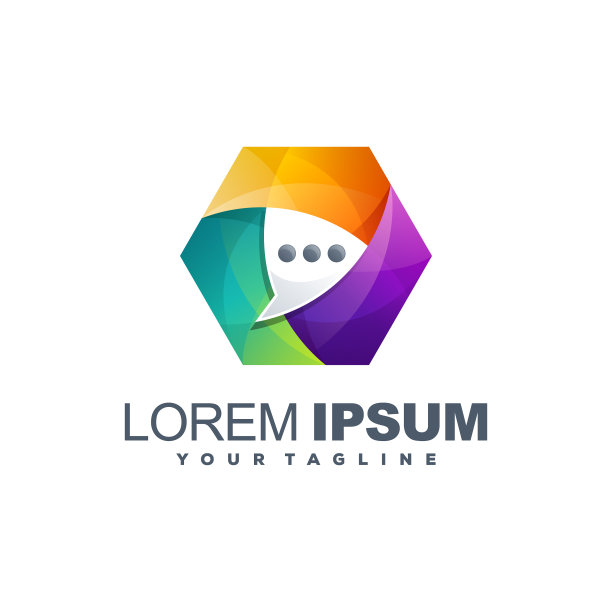 令人敬畏的梯度聊天标志设计图片下载