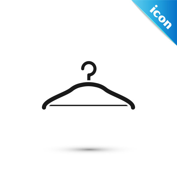 黑色衣架衣柜图标孤立在白色图片下载