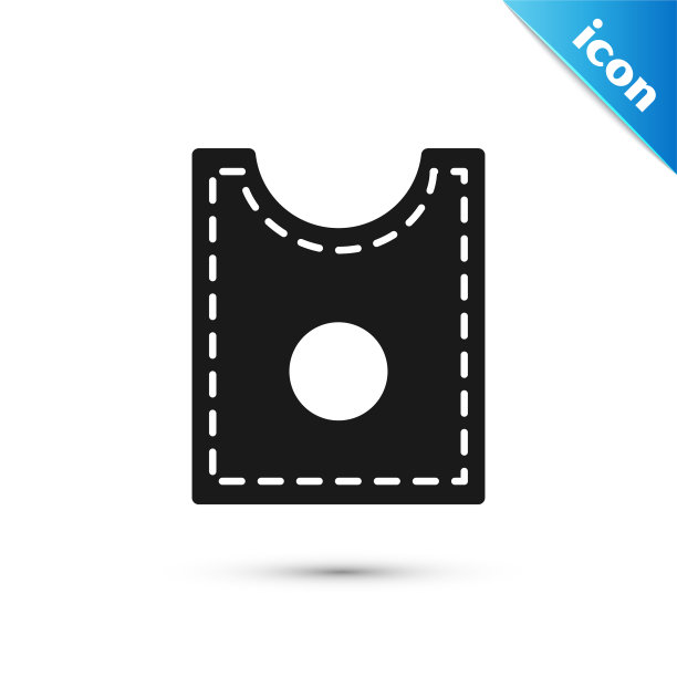 黑色缝纫图案图标孤立在白色图片下载