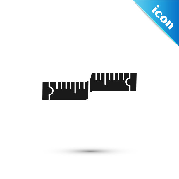 黑色卷尺图标孤立在白色图片下载