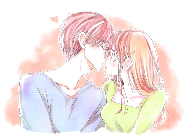 男人和女人试图接吻图片下载