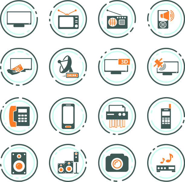 家用电器图标套装图片下载