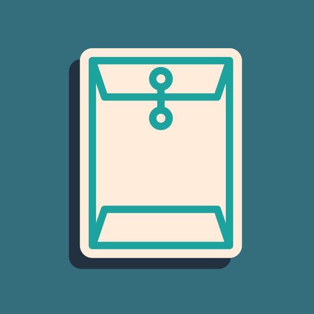 绿色信封图标孤立在蓝色背景图片下载