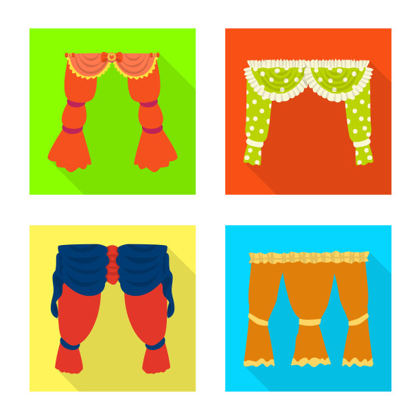 隔离对象窗帘和窗帘标志集图片下载