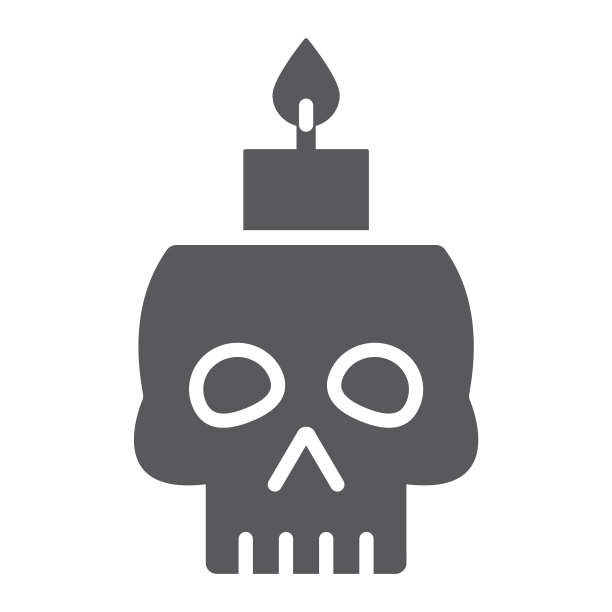 骷髅与蜡烛字形图标幽灵和装饰图片下载