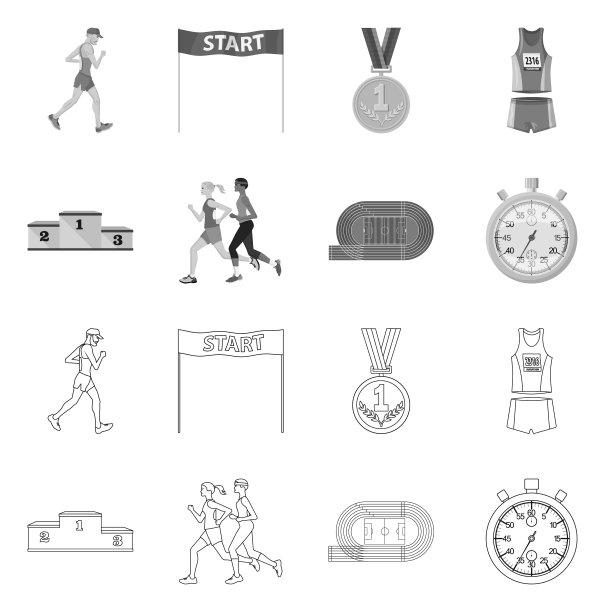设计运动和冠军图标收集图片下载