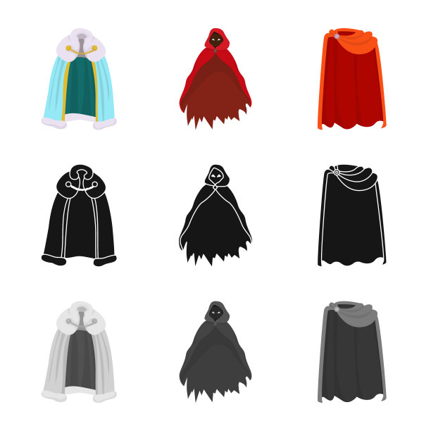 孤立物体材料和服装标志集图片下载