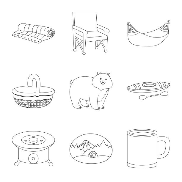 夏季和旅游标志集图片下载