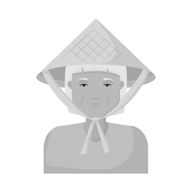 孤立对象越南和女孩图标集图片下载