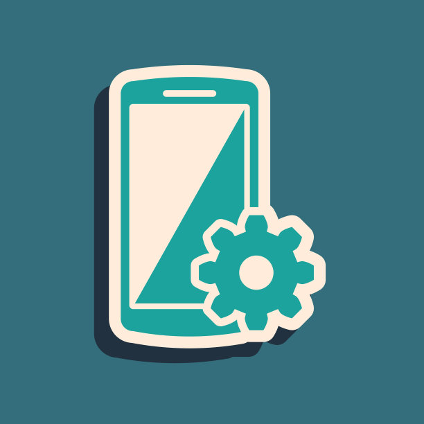 智能手机上的绿色设置图标被蓝色隔离图片下载